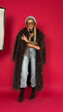 LUX artificial fur coat "ICY" LD05- choco